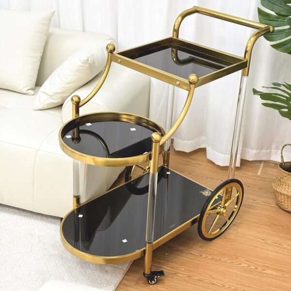 Muett AurumLux Gold & Black Drinks Trolley