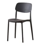 Muett Onyx Black Monoblock Dining Chair for modern minimalist dining room