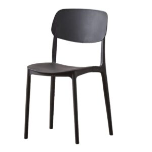 Muett Onyx Black Monoblock Dining Chair for modern minimalist dining room