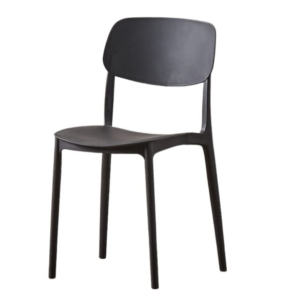 Muett Onyx Black Monoblock Dining Chair for modern minimalist dining room