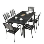 Muett TerraBlack 7-Piece Outdoor Dining Set for modern patio and garden