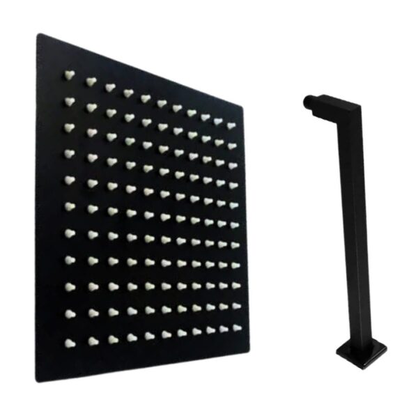 Muett Black Rain 10" Square Shower Head With 40cm Shower Arm