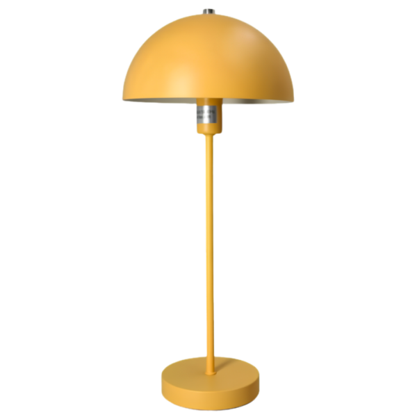 Modern Metal Mushroom Dome Bedside Table Lamp – Mustard Yellow