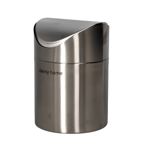 1.5L Stainless Steel Countertop Mini Trash Can with Swing Lid – Brushed Gunmetal Grey